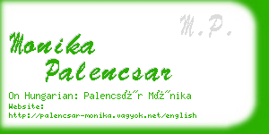 monika palencsar business card